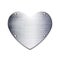 Textured Metal name plate heart shaped, icon isolated on white background. Realistic love symbol. Valentines day sign, emblem,