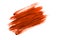 Textured orange-red brush strokes isolated on white background. Lush Lava color. Trend of the year 2020