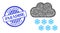 Textured Paradise Stamp Seal and Hatched Snow Weather Mesh