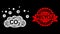 Textured Recycle Stamp and Bright Polygonal Net CO2 Gas Emission with Lightspots