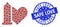 Textured Safe Love Round Stamp and Recursion Safe Love Icon Composition