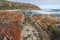 The textured shore line at Pinnacle Point