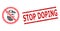 Textured Stop Doping Seal Stamp and Halftone Dotted Forbid Police Cop