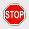 Textured Stop Sign - Red Shining Vector Illustration - Isolated On Transparent Background