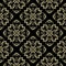 Textured tapestry gold Damask vector seamless pattern. Grunge ornamental Baroque background. Embroidery golden vintage