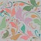 Textured vintage emboss 3d leafy seamless pattern. Floral embossed colorful background. Grunge ornate backdrop. Line art flowers,