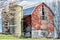 Textured, Weathered Red Barn Deteriorating