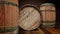 Textured wooden and iron brewery barrel - clipping path