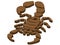 Textured wooden scorpion