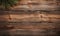 On a textured wooden surface, fresh pine branches