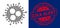 Textured Zika Alert Round Seal and Fractal Covid Virus Icon Collage