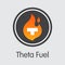 TFUEL - Theta Fuel. The Icon of Money or Market Emblem.