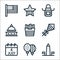 th of july line icons. linear set. quality vector line set such as , balloons, th of july, kite, french fries, capitol, apron,