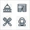 Th of july line icons. linear set. quality vector line set such as , barbecue, shorts