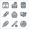 th of july line icons. linear set. quality vector line set such as cd, baseball bat, ice cream stick, usa, cupcake, fireworks,