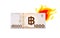 Thai 1000 baht banknote money and flame symbol isolated on white, thai currency one thousand THB, loan and quick money concept,