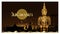 Thai alphabet Text - Khao Phansa day - Background Buddha,elegant creative Thailand pattern modern.