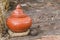 Thai antique clay pot earthenware in old style house for guest