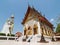 Thai art church with huge standing buddha