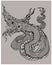 Thai asian dragon isolate on white background.