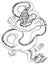 Thai asian dragon isolate on white background.