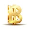 Thai baht golden currency symbol, money sign vector illustration
