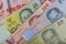 Thai baht money of Thailand banknote closeup