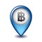 Thai baht symbol on Mapping Marker vector icon