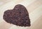 Thai black jasmine rice Rice berry heart shape