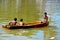 Thai boys on boat in fish harbor Pattani Thailand