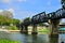 Thai Burma Death Railway Bridge on the River kwai ,Kanchaburi Thailand