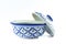 Thai ceramic bowl old style paint blue