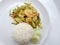 Thai Crab Curry Recipe - The fired curry shrimp and squid, mix seafood with mix vegetable. Phat phong kari in Thai, Thai Food.