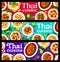 Thai cuisine food banners, Thailand kitchen menu