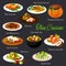 Thai cuisine food of fish, vegetable, meat dishes
