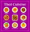 Thai cuisine meals and dishes menu page design
