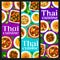 Thai cuisine restaurant meals vector banners