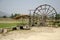 Thai Dam Cultural Village and big wooden turbine baler water wheel
