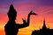 Thai dance sunset