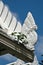 Thai dragon - Naga sculpture on temple roof under blue sky