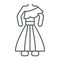 Thai dress thin line icon, clothes and thailand, traditional costume sign, vector graphics, a linear pattern on a white