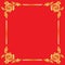 Thai elegant art Gold border frame in red background.