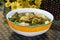 Thai Famous Food, Kaeng Som or Thai sour soup made of tamarind p