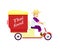 Thai fast food delivery icon with courier man
