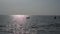 Thai fisherman prepares to sail for Fish in the sea at sunset , thailand