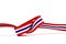 Thai flag ribbon pattern on white background and blank area