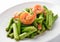 Thai food , Asparagus stir fried with prawns