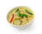 Thai food chicken green curry in the white bolw