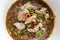 Thai Food concept. Top view Thai Noodles spicy
