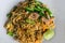 Thai food ; Fired thin noodles with soy sauce